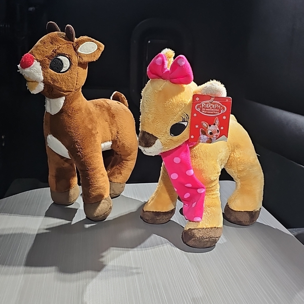 RUDOLPH THE RED NOSED REINDEER Plushes Clarice & Rudolph Stuffed Animal PreOwned